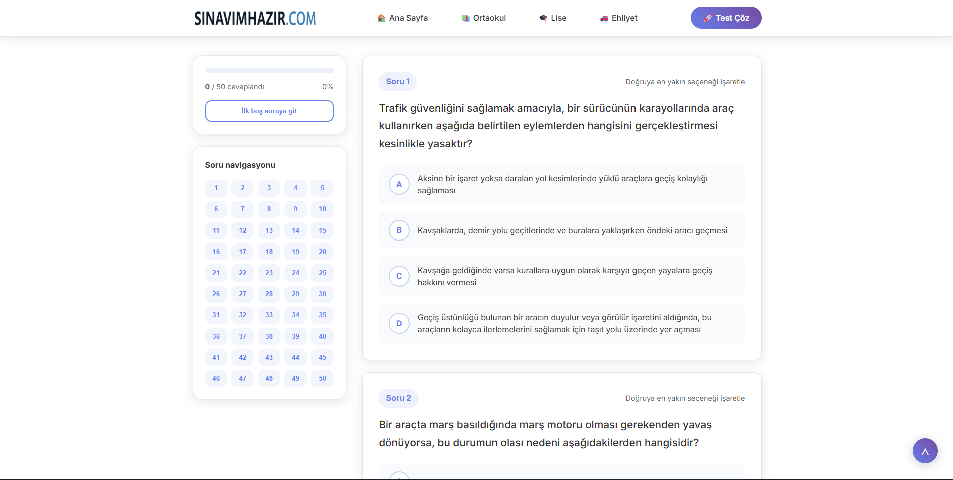SınavımHazır - Online Sınav/Test Sitesi