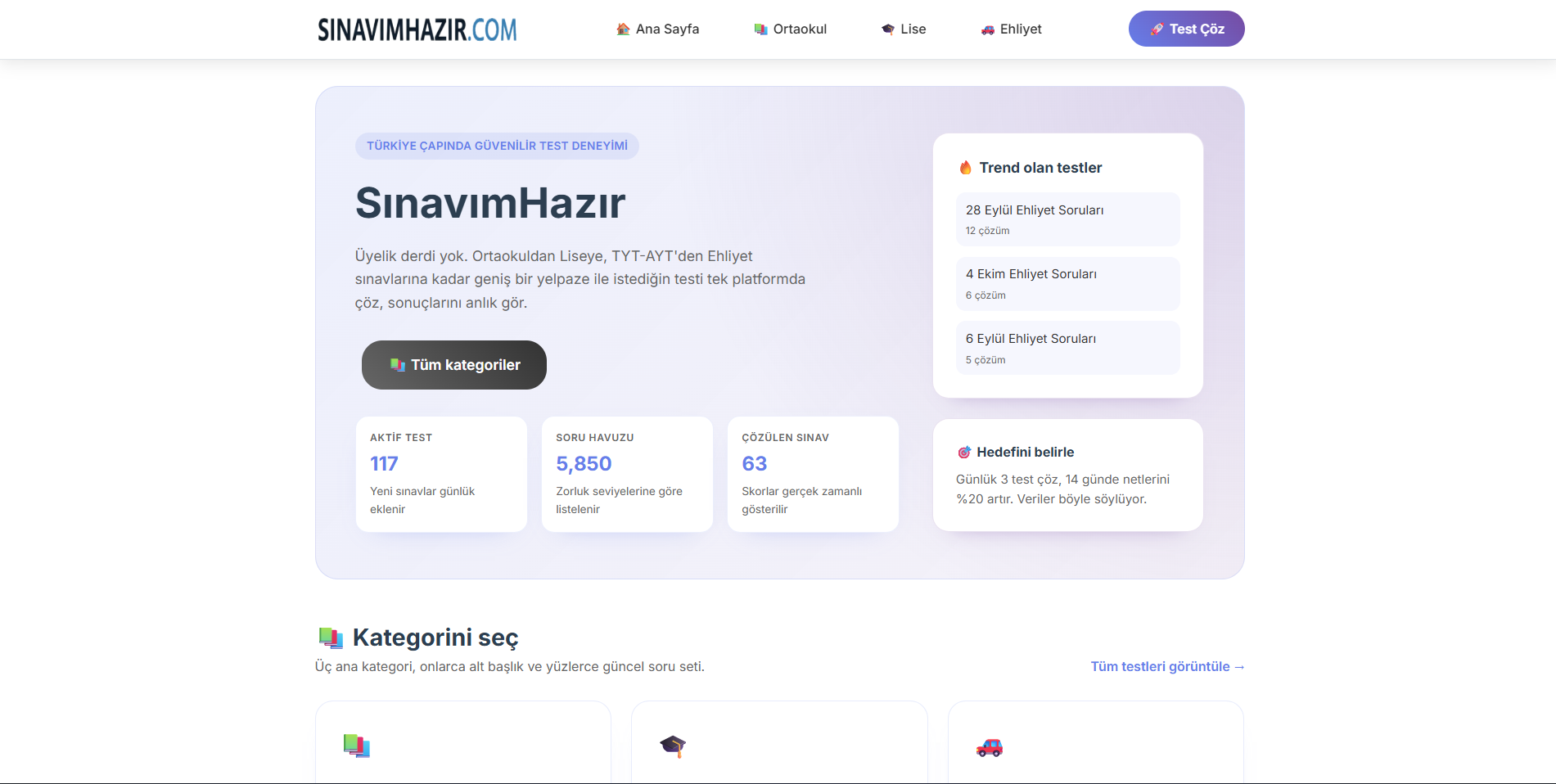 SınavımHazır - Online Sınav/Test Sitesi
